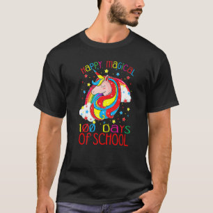 T-shirt Unicorn Rainbow 100th Days Happy Magical 100 Days
