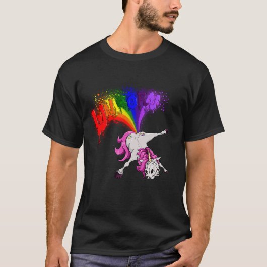 T-shirt unicorn rainbow fart (Devant)