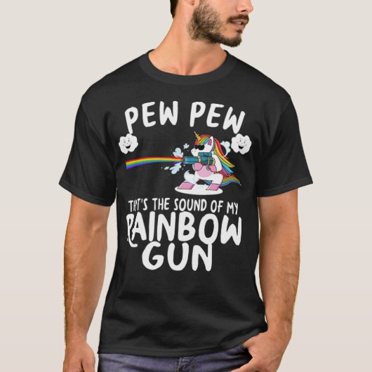 T-shirt Unicorn Rainbow Gun fée de danse (Devant)