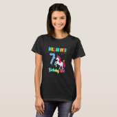 T-shirt Unicorn Roller Skate Party Thème Age 7 (Devant entier)