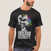 T-shirt Unicorn Sécurité Rainbow Muscle Manly Funny Cadeau (Devant)