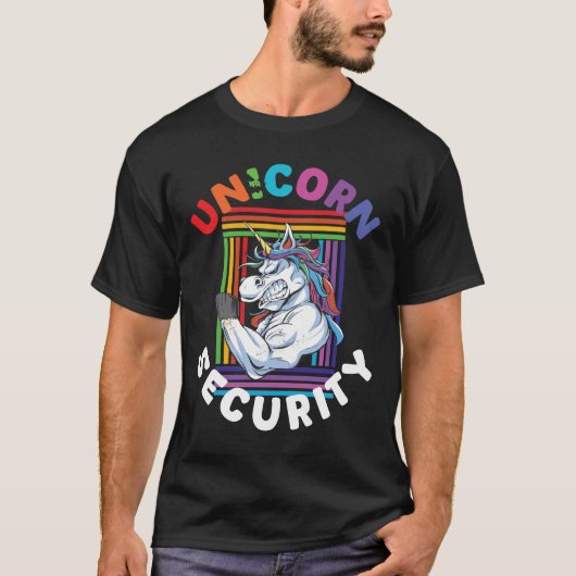 T-shirt Unicorn Security Funny Halloween (Devant)