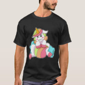 T-shirt Unicorn shy with Pillow (Devant)