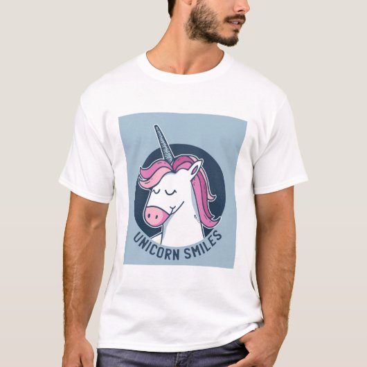 T-shirt Unicorn sourit (Devant)