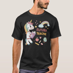 T-shirt Unicorn tient un livre pour les futurs éducateurs