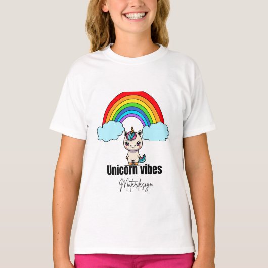 T-shirt Unicorn Vibes Magic Tee#kidstshirts (Devant)