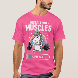 T-shirt Unicorn Workout Gym Fitness Poids Levant Lifting