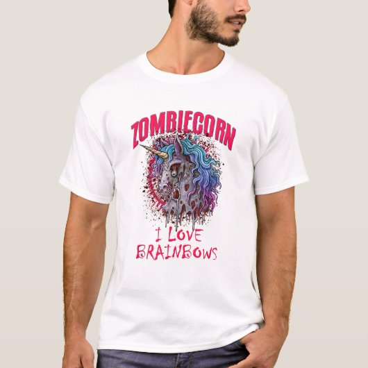 T-shirt Unicorn Zombie Zombiecorn I Love (Devant)