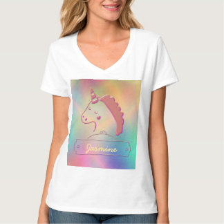 T-shirt Unicorne 3D Holographique Nom personnalisé