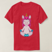 T-shirt Unicorne à Meditate en position assise (Design devant)