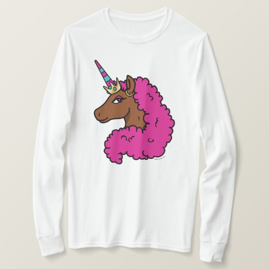 T-shirt Unicorne Afro Rose Chaud (Design devant)