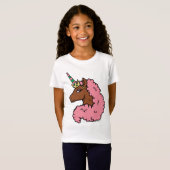 T-Shirt Unicorne Afro Rose clair (Devant entier)