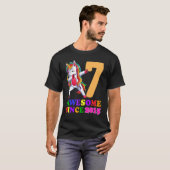 T-shirt Unicorne âgé de 7 ans Dabbing 7e anniversaire fill (Devant entier)