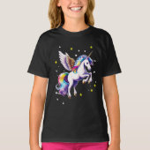 T-shirt Unicorne arc-en-ciel magique (Devant)