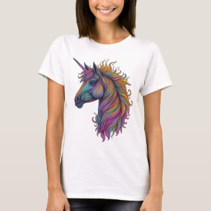 T-shirt Unicorne arc-en-ciel mystique