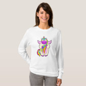 T-shirt Unicorne aux cheveux colorés (Devant entier)