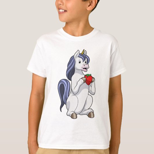 T-shirt Unicorne aux fruits de fraise (Devant)