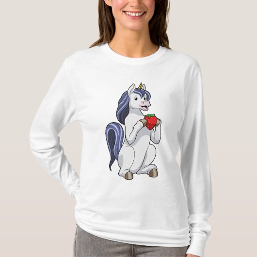 T-shirt Unicorne aux fruits de fraise (Devant)