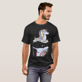 T-shirt Unicorne Avant Vin Après Vin Danser Pole (Devant entier)