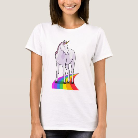 T-shirt Unicorne avec arc-en-ciel (Devant)