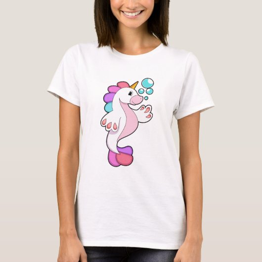 T-shirt Unicorne avec bulles d'eau.PNG (Devant)