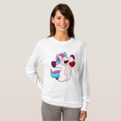 T-shirt Unicorne avec coeur (Devant entier)