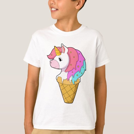 T-shirt Unicorne avec crème glacée (Devant)