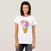 T-shirt Unicorne avec crème glacée (Devant entier)