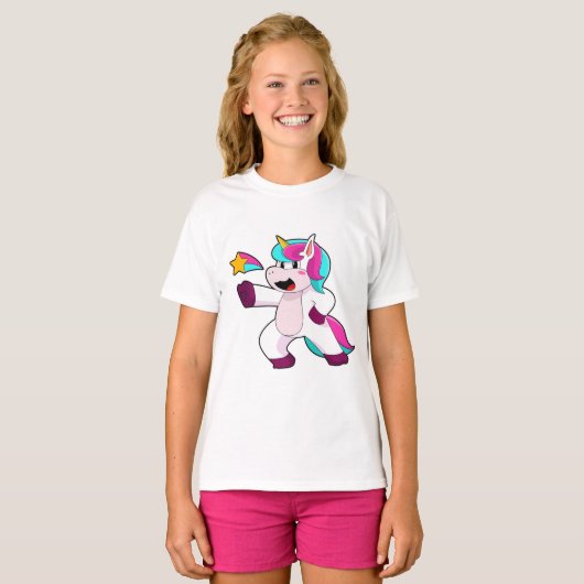 T-shirt Unicorne avec étoile (Devant entier)