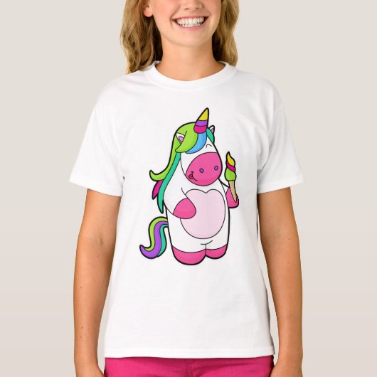 T-shirt Unicorne avec gaufre Glace (Devant)