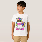T-shirt Unicorne avec lunettes de soleil (Devant entier)