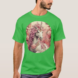 T-shirt Unicorne avec Mane rose
