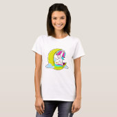 T-shirt Unicorne avec nuages et lune (Devant entier)