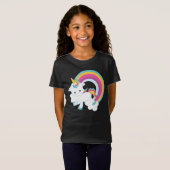 T-Shirt Unicorne avec Rainbow Girl (Devant entier)