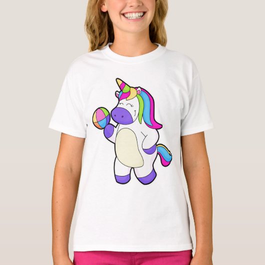 T-shirt Unicorne avec volleyball (Devant)