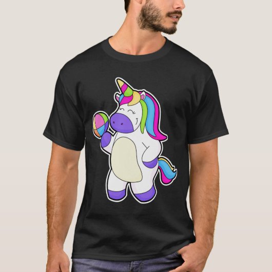T-shirt Unicorne avec volleyball (Devant)