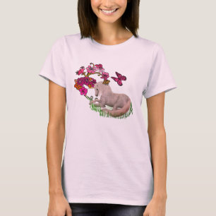 T-shirt Unicorne Blanche Et Fleurs