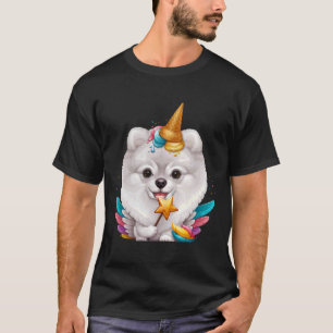 T-shirt Unicorne blanche Poméranie crème glacée