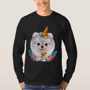 T-shirt Unicorne blanche Poméranie crème glacée