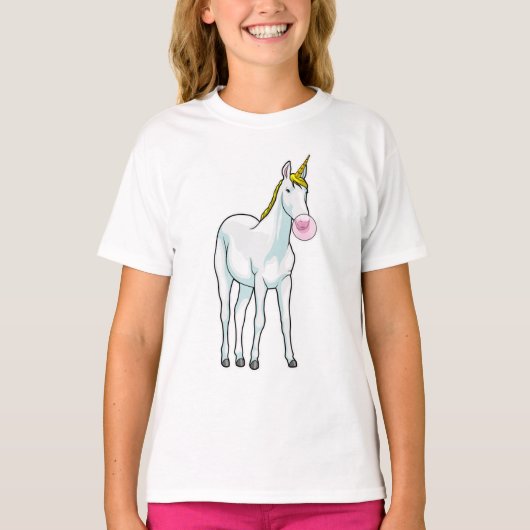 T-shirt Unicorne Bubble gomme (Devant)