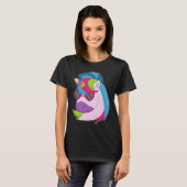 T-shirt Unicorne Casquette lunettes de soleil (Devant entier)