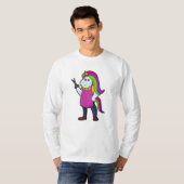 T-shirt Unicorne comme coiffeur avec ciseaux (Devant entier)