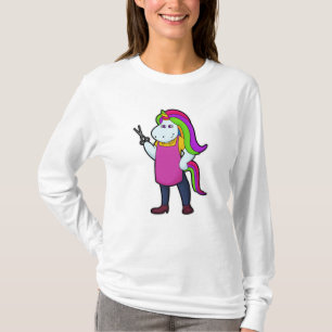 T-shirt Unicorne comme coiffeur avec ciseaux