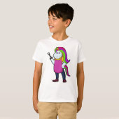 T-shirt Unicorne comme coiffeur avec ciseaux (Devant entier)