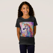 T-Shirt Unicorne couleur Pastel (Devant entier)