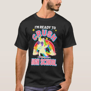 T-shirt Unicorne Crushing Premier Jour Du Lycée Retour À