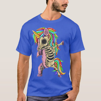 T-shirt Unicorne Dabbing Skeleton Costume drôle Halloween 