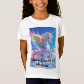 T-Shirt Unicorne de la danse ailée arc-en-ciel (Devant)
