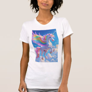 T-shirt Unicorne de la danse ailée arc-en-ciel
