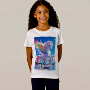 T-Shirt Unicorne de la danse ailée arc-en-ciel